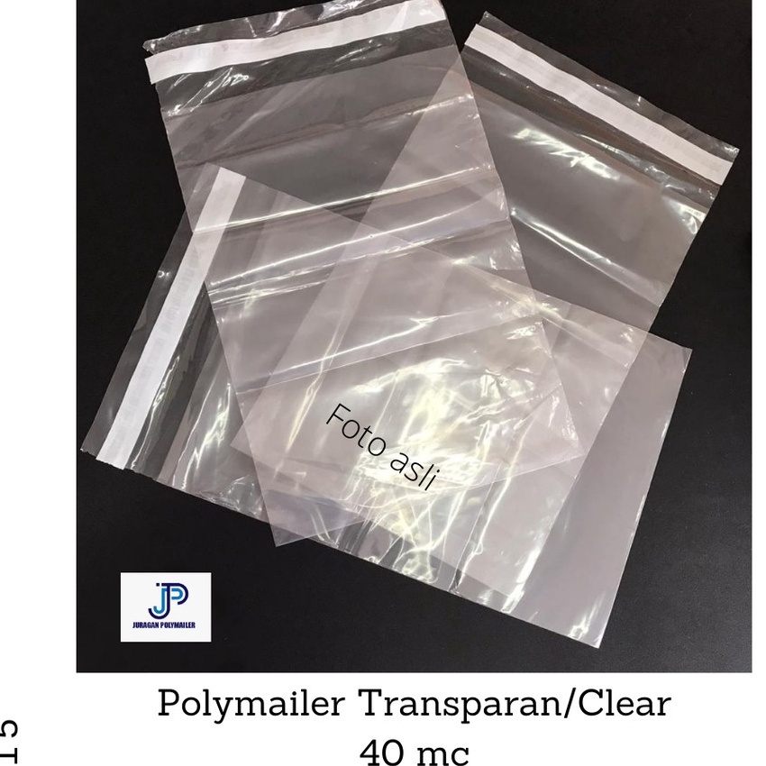 

Extra TRANSPARAN CLEAR Polymailer 15x215 cm Amplop Plastik Bening dengan Perekat Security