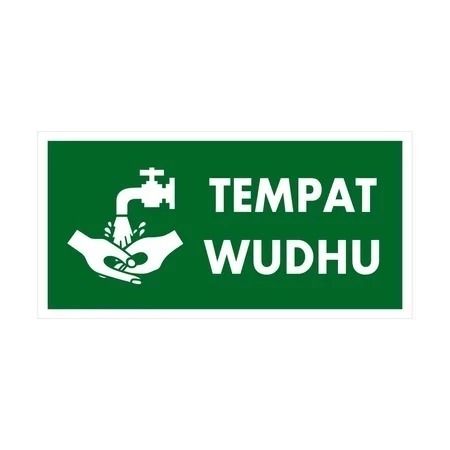 

STIKER VINYL PENUNJUK TEMPAT WUDHU uk. 30 x 15 cm SIGN RAMBU K3