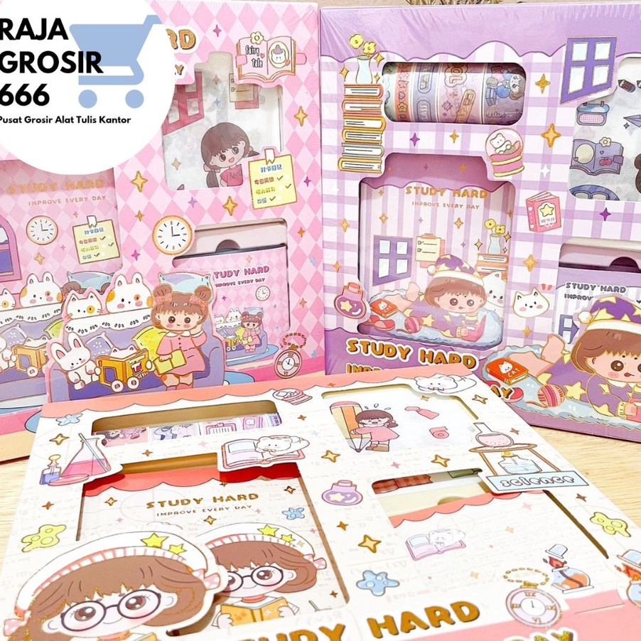 

KI3 JURNAL 4 IN 1 KODE S1 STUDY HARD WASHI TAPE STICKERSTICKY NOTESNOTEBOOK A5