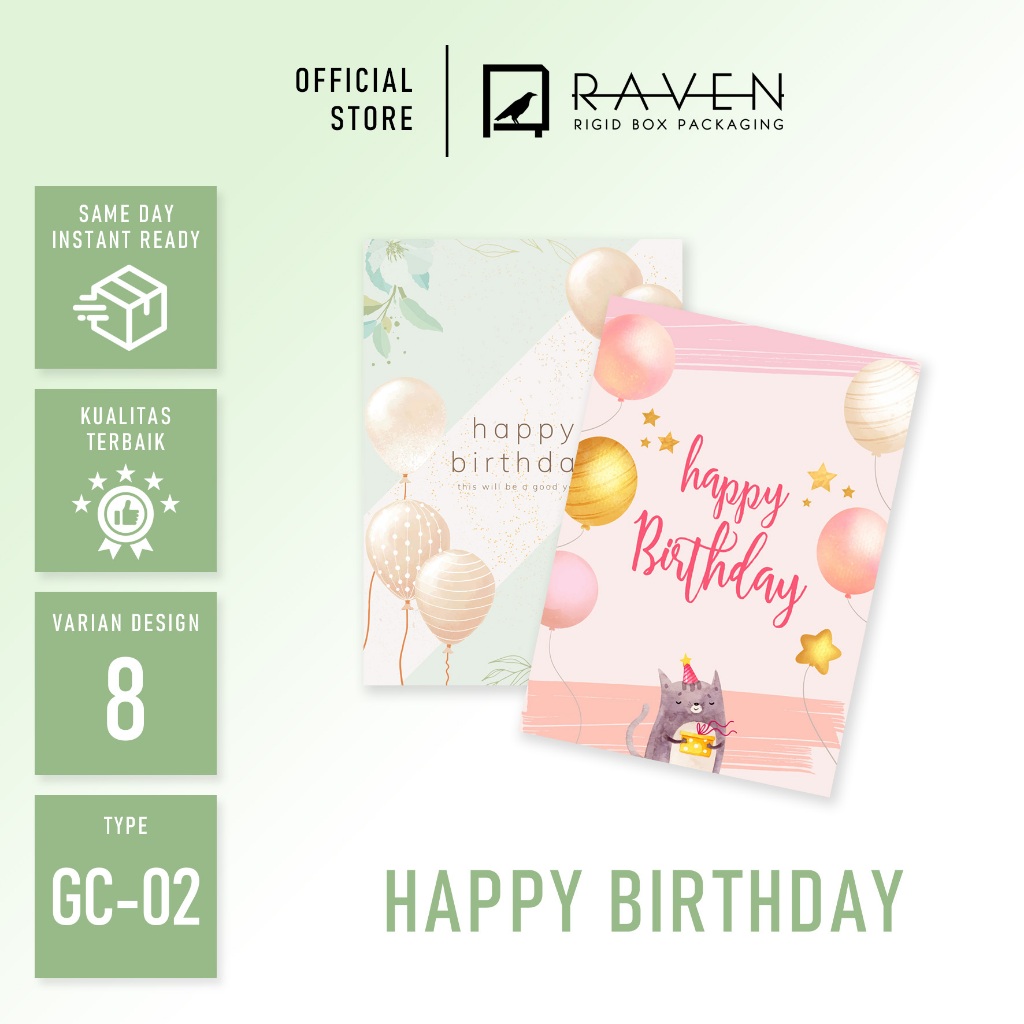 

Type GC-02 : Happy birthday / Kartu ulang tahun / Greeting card / Gift card / Kartu ucapan / Kartu tulis pesan / Valentine / Kartu natal / Xmas / Merry Christmas / Kartu lebaran / Eid Mubarak / Happy anniversary / Newborn baby / Happy wedding / Graduation