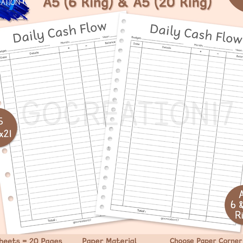 

Terjangkau Buku Planner Kes Binder Daily Cash Flow Simple Mmalis A5 ring 2 dan A5 ring 6