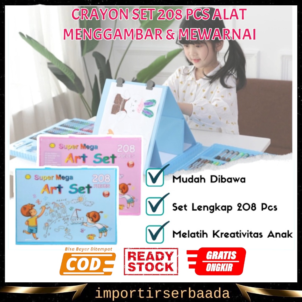 

KODE F46V IMP Crayon Set 28pcs Alat Menggambar Mewarnai Dan Melukis Lengkap Isi 28 Pcs Untuk AnakAnak Kit Art Supplies Painting Set For Children Krayon Hadiah Kado Ulang Tahun Anak Birthday Gift Water Colors Pensil Warna Pencil Colours Colorin