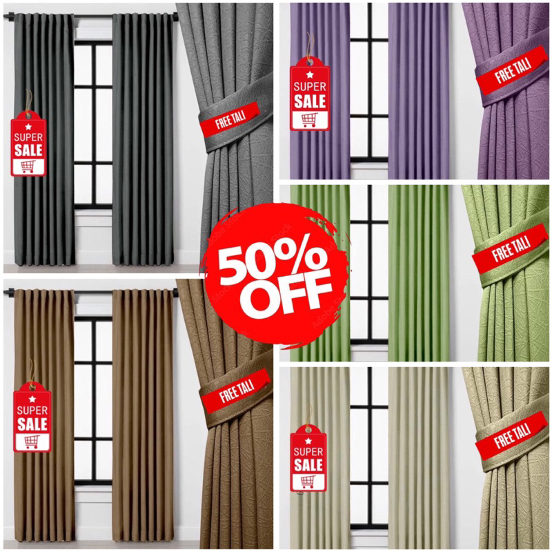 UP TO 50% GORDEN BLACKOUT IMPORT DOFF TEBAL POLOS PREMIUM GORDEN JENDELA GORDEN PINTU LEBAR 140CM 6 
