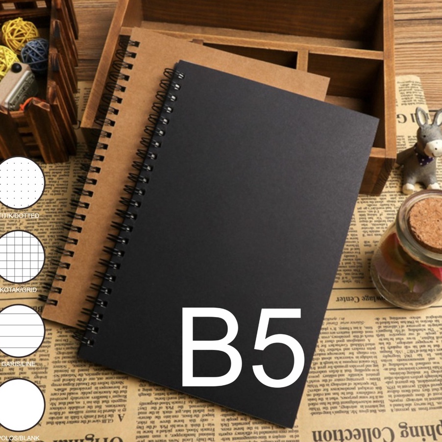 

FG2 NOTEBOOK B5 JURNAL BOOK PAPER GRIDKOTAK2 DOTTEDTITIK2 BLANK GARIS SKETCH BOOK POLOS