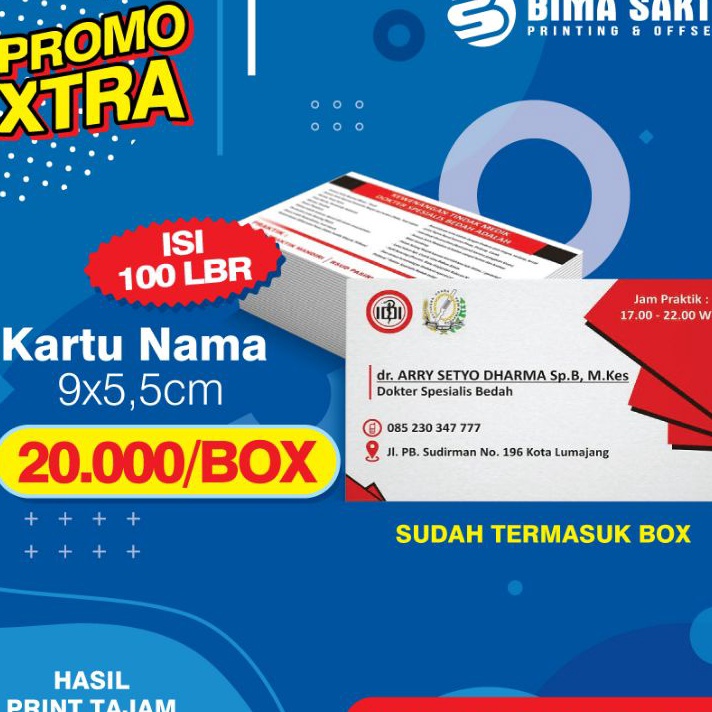 

Terjangkau PRINT KARTU NAMA KES TEBAL AC26 BOX