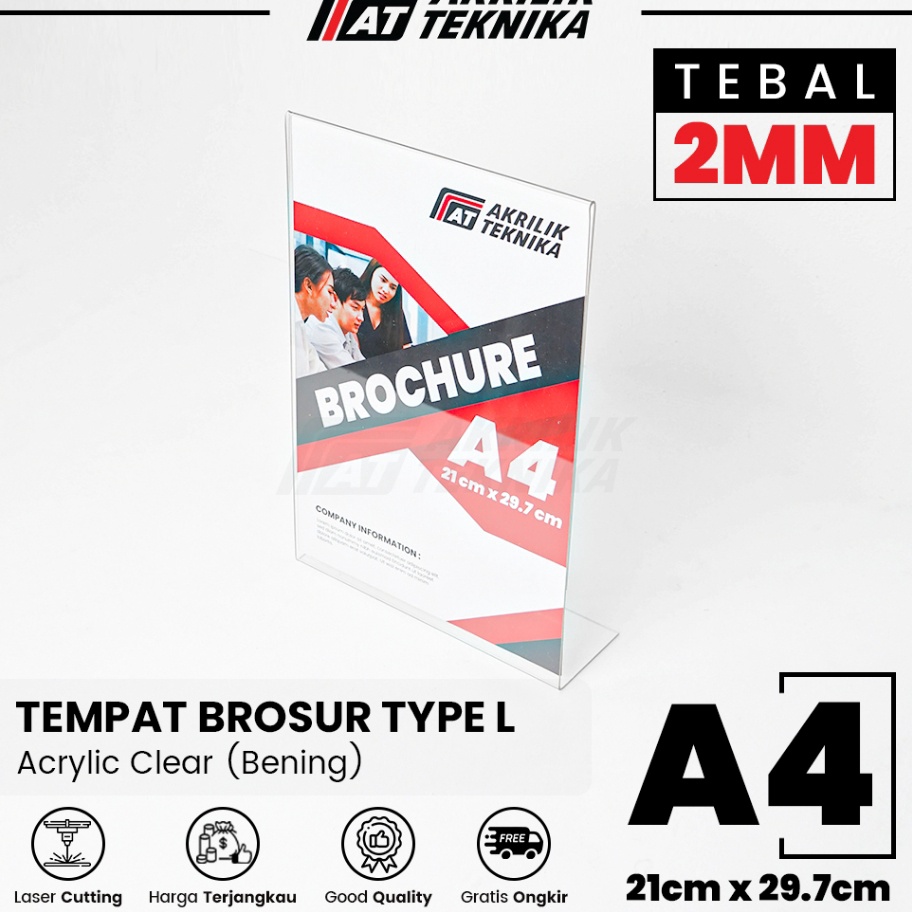 

READY STCOK Tempat Brosur Akrilik Tent Card Holder Qris Bare Nomor Menu Meja Portrait L Ukuran A4 2mm