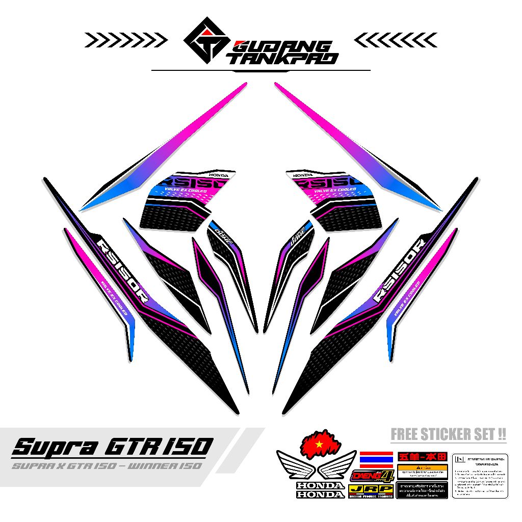 STIKER VARIASI SUPRA X GTR / STRIPING SUPRA X GTR ,VARIASI KODE  38 / STRIPING WINNER 150 / STR SUPR