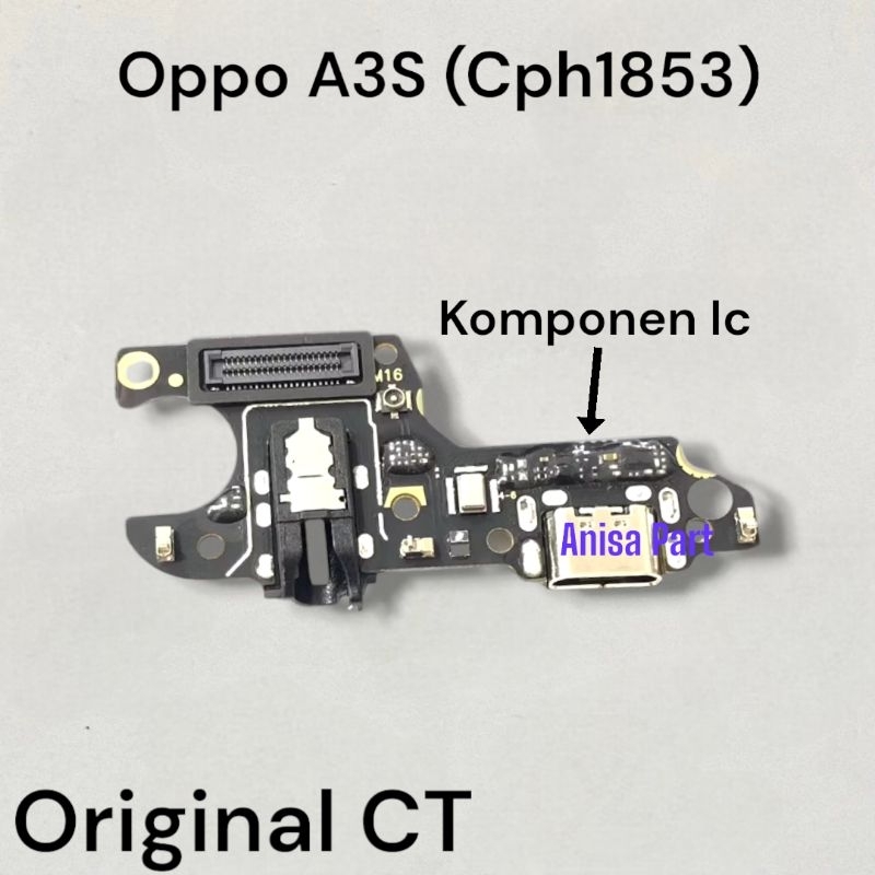 Connector Charger Oppo A3S Cph1853 Original Full Komponen Ic Papan Board Charger Mic Oppo A3S Cph185