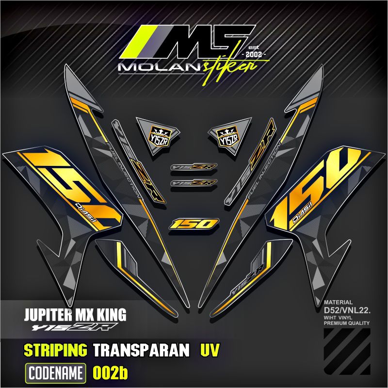 Decal Sticker Striping Variasi Transparan Uv Mx King 150 Yamaha Jupiter Mx King 150 Y15ZR Y16ZR SNIP