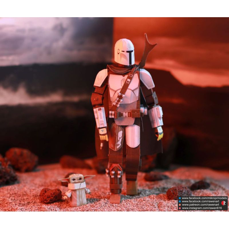 Lembaran pola papercraft karakter starwars (3OP-F1)