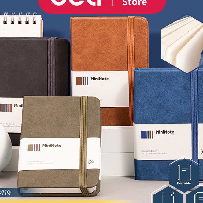 

KI3 Deli Buku Catatan Sampul Kulit Leather Cover Notebook 96 sheets BP119