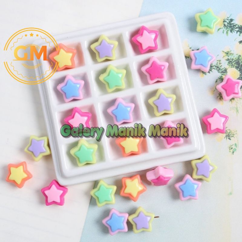 [ 10 Pcs ] Manik Pastel Premium Bintang Manik Mote Star Premium import