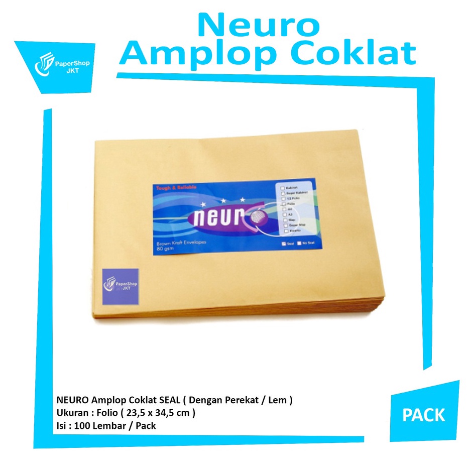

Hematku NEURO Amplop Coklat Folio Seal 235 x 345 cm Pack