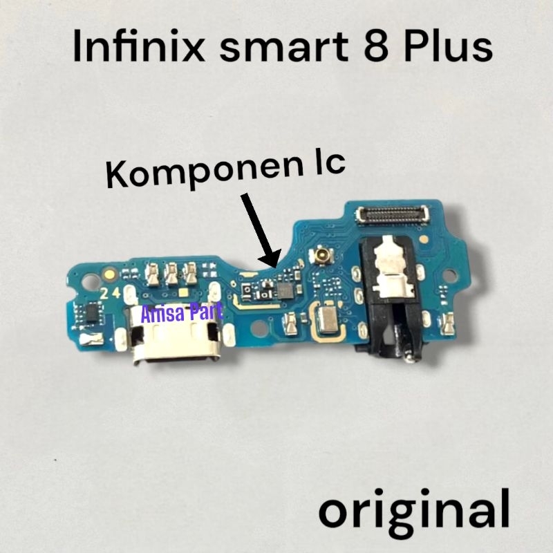 Connector Charger Infinix Smart 8 Plus X6526 Original Full Komponen Ic Papan Board Charger Mic Infin