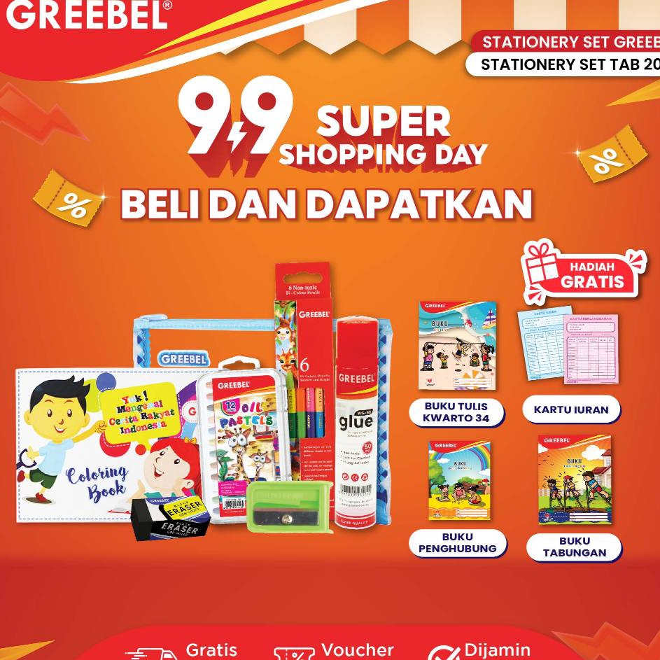 

Ready Terpopuler GREEBEL Paket Alat Tulis TAB 217 Stationary Stationery Set Alat Tulis Sekolah Alat mewarnai Anak