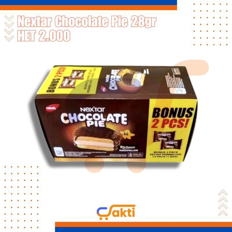 

Nextar Chocolate Pie 28gr 1 Box Isi 12 Pcs Extra 2