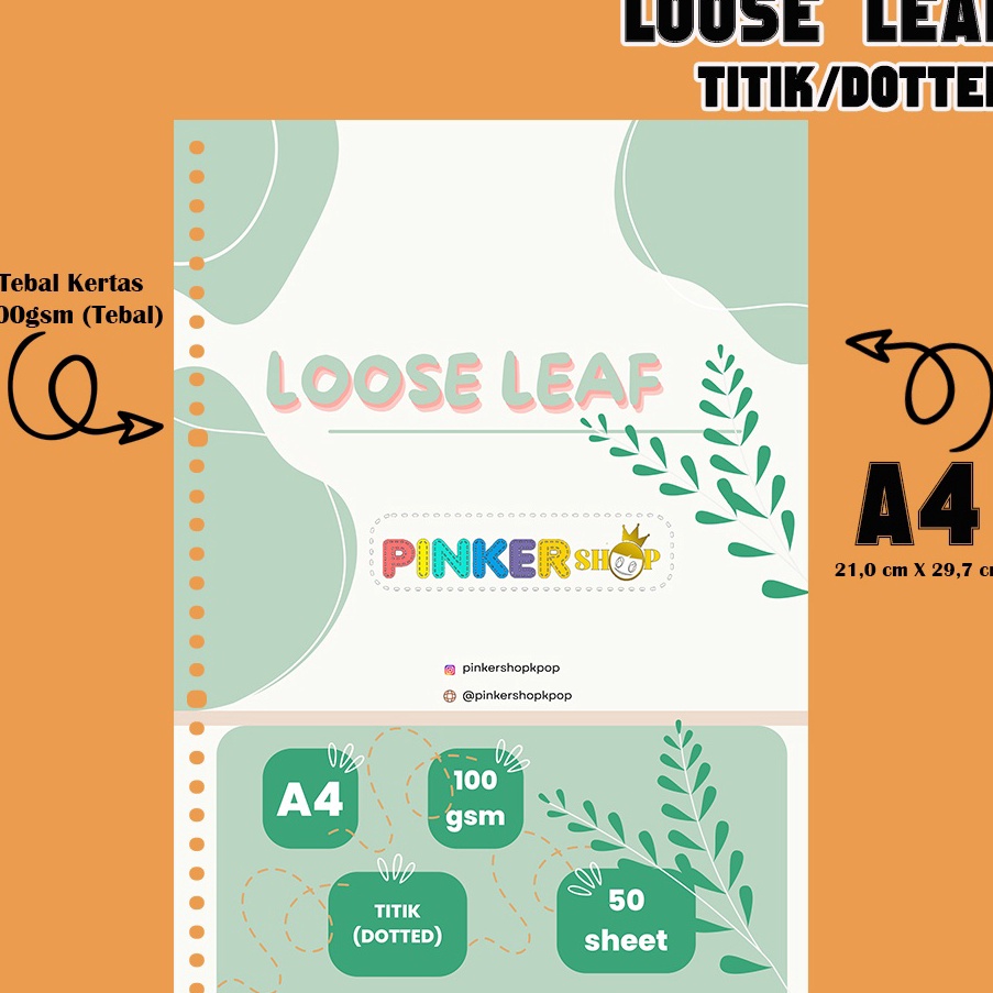 

Unggul A4 Loose leaf HVS 1gsm DOTTED by pinkershop