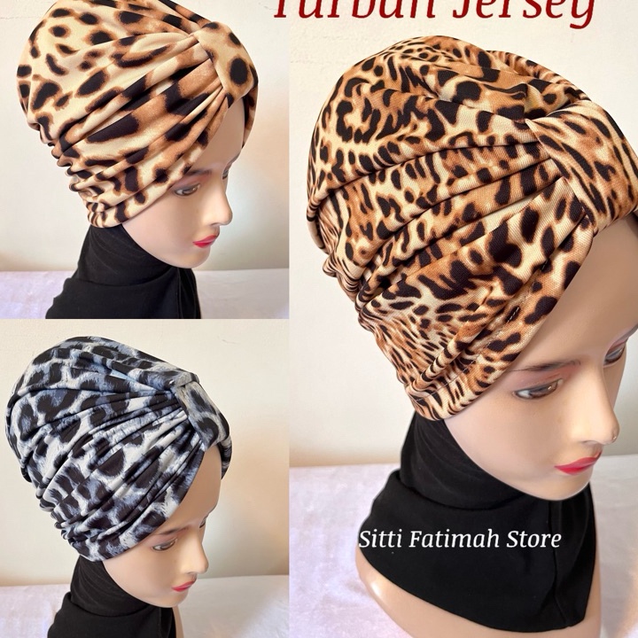 NEWPRODUCT Turban Jersey Motif Turban dewasa