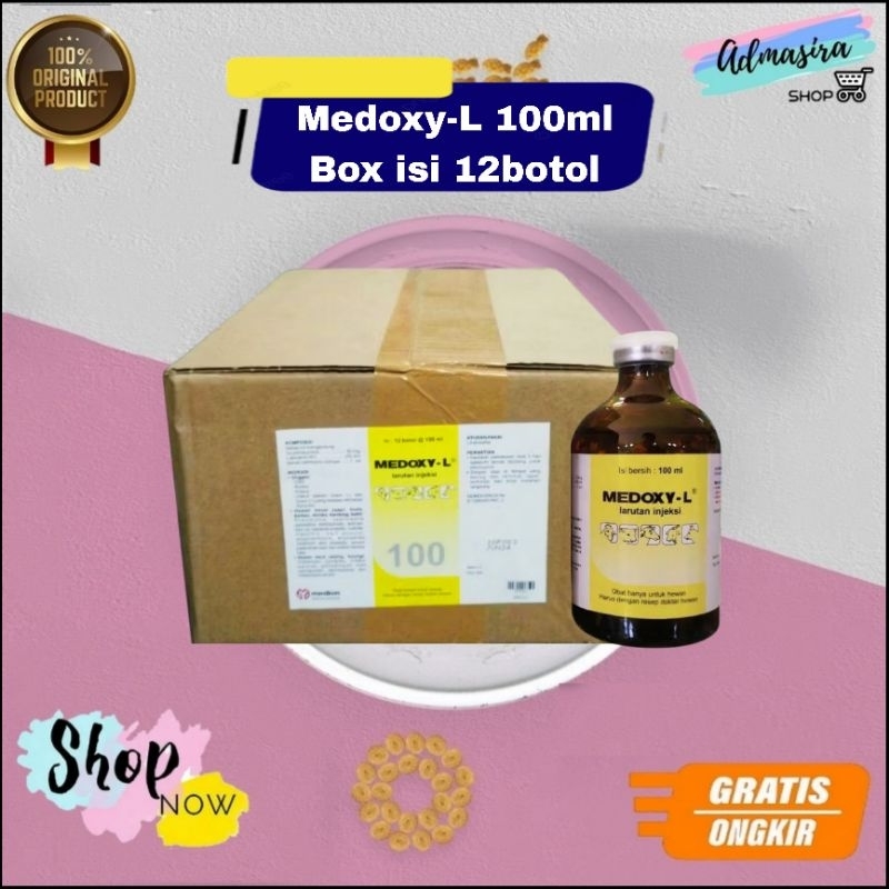 MEDOXY L 20ml 50ml 100ML Medion Box isi 12 botol Obat Injeksi Antibiotik Sapi Kambing Unggas Medoxy-