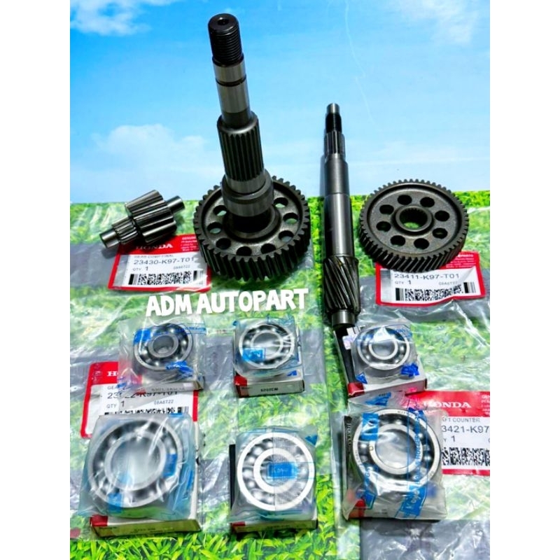 GIGI RASIO SET 4PCH K97+6PCH BEARING RASIO KOYO/NTN JAPAN,HONDA PCX CBU 150, PCX CBU 125 THAILAND