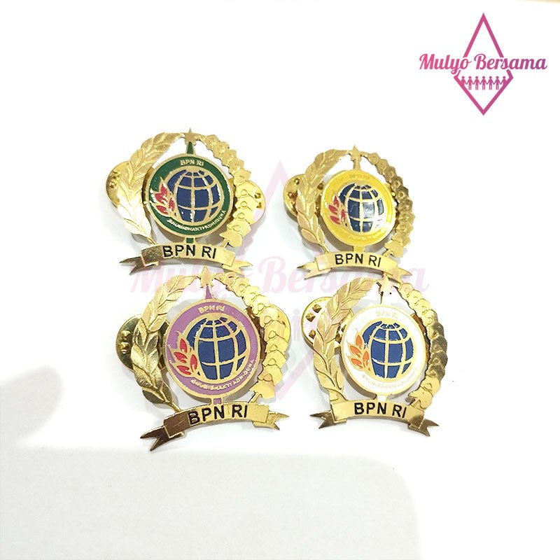 Lencana BPN RI Pin Logo BPN RI Model Padi Kapas Jarum - Mulyo Bersama