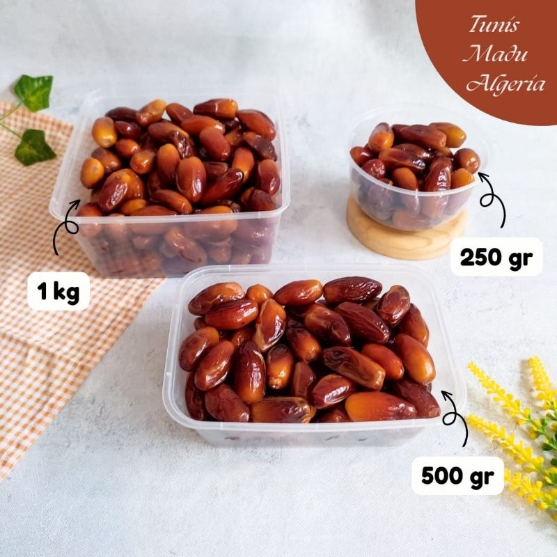 

Kurma Tunisia Madu 1 Kg & 500,250gr (Kurma Madu Thin Wall)