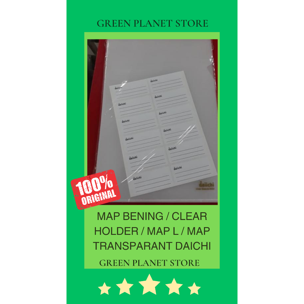 

Map Bening / Clear Holder / Map L / Map Transparant / Clear Sleeves Merk Daichi A4 ( 12 lembar )