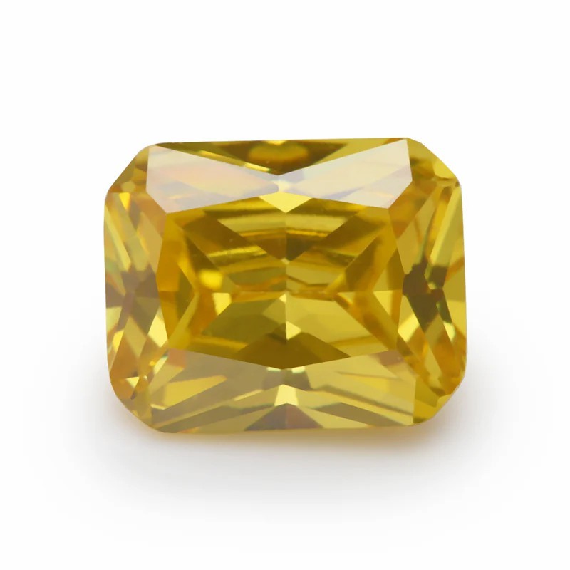 Batu Cubic Zirconia 3A (AAA) Golden Yellow Octagon Cut - 6x8 mm