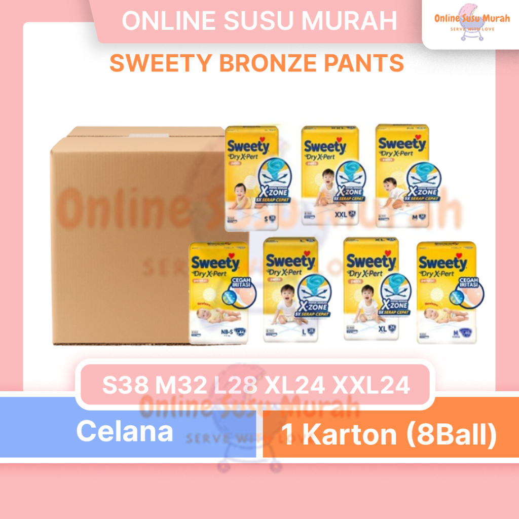 SWEETY BRONZE PANTS PAKET 8 BALL / 1 KARTON PANTS S 38 M 32 L 28 XL 24 XXL 24 TAPE NBS 44 M 40 PPKS