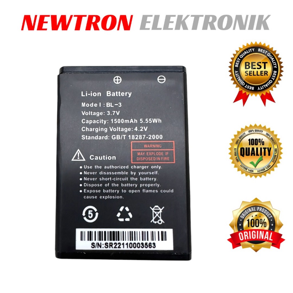 Baterai HT Baofeng UV3R Weierwei UV-3R BL-3 Pofung