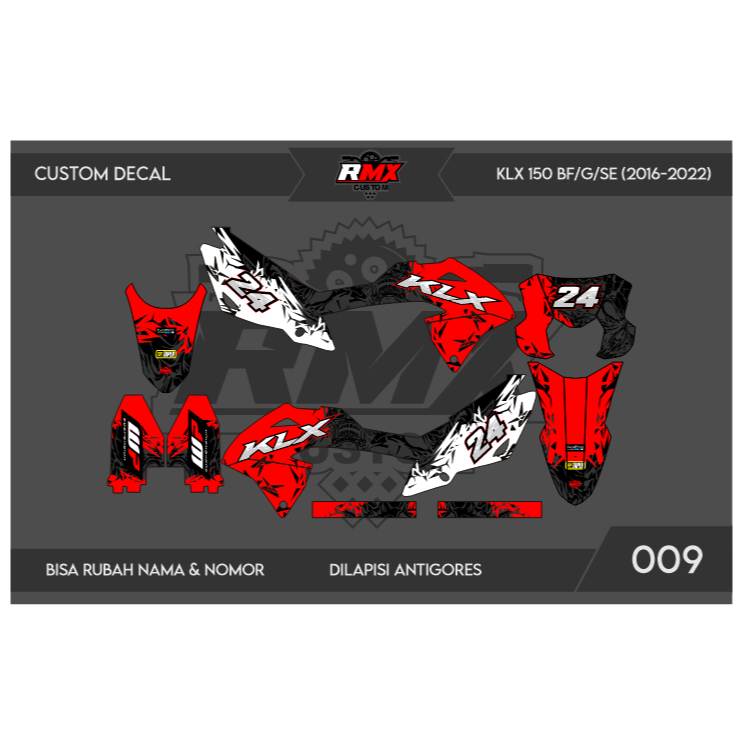 DECAL STICKER KLX BF (009) DEKAL STIKER KLX 150 G/SE/EXTREME/NEW FULLBODY 2016 2017 2018 2019 2020 2