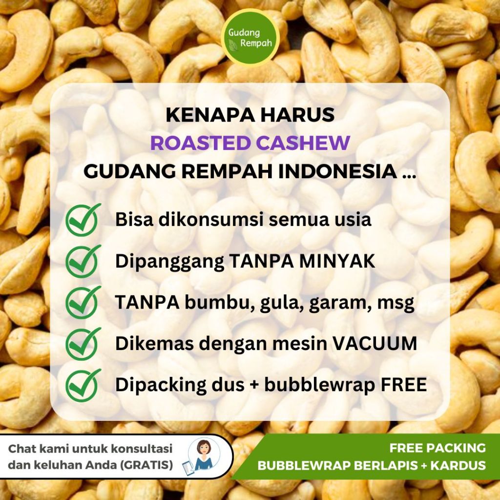 

QH [PROMO 4.4] Kacang MEDE Panggang/Mete Oven Panggang Matang Siap Makan/Premium UTUH/Rosted Cashew