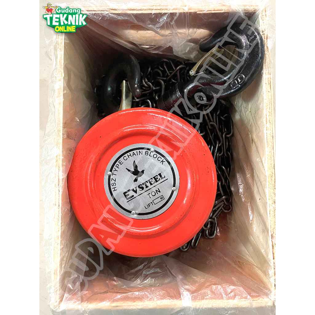 Chain Block 5 TON 3 5 Meter EVSTEEL Manual / Hoist Katrol Takel Kerekan 5Tx3M 5Tx5M Hoist Manual EVS