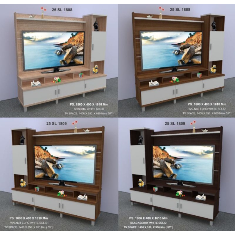 RAK TV PUTIH MINIMALIS / RAK TV WALL UNIT BESAR [BACA DESKRIPSI SEBELUM CO]