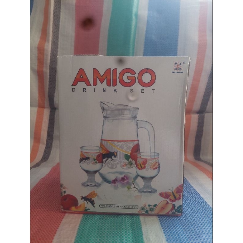 Gelas kaca set+teko kaca/gelas tamu/gelas kado