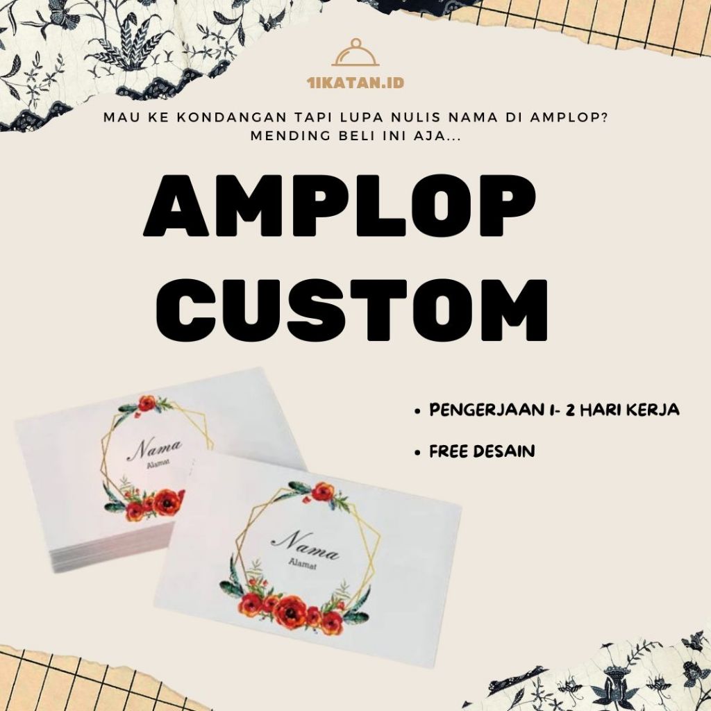 

Amplop kondangan 100 pcs custom nama dan alamat