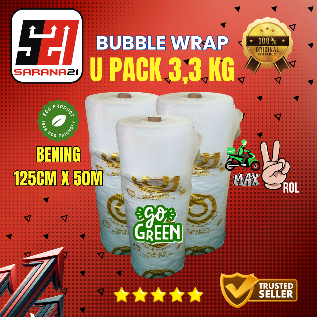 

Bubble Wrap Bening U Pack 125cmx50m Extra Luxury 3,3 Kg