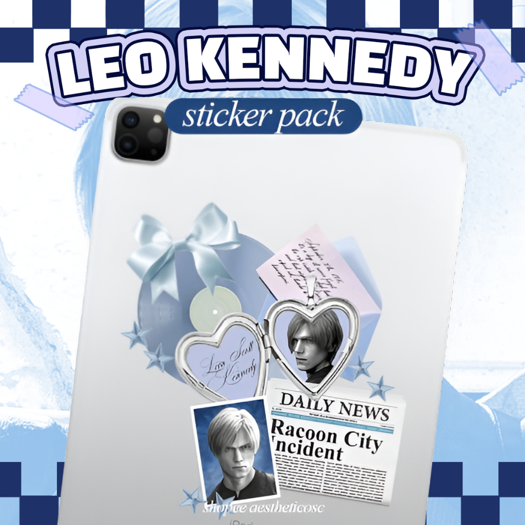 

LEON KENNEDY blue coquette sticker pack