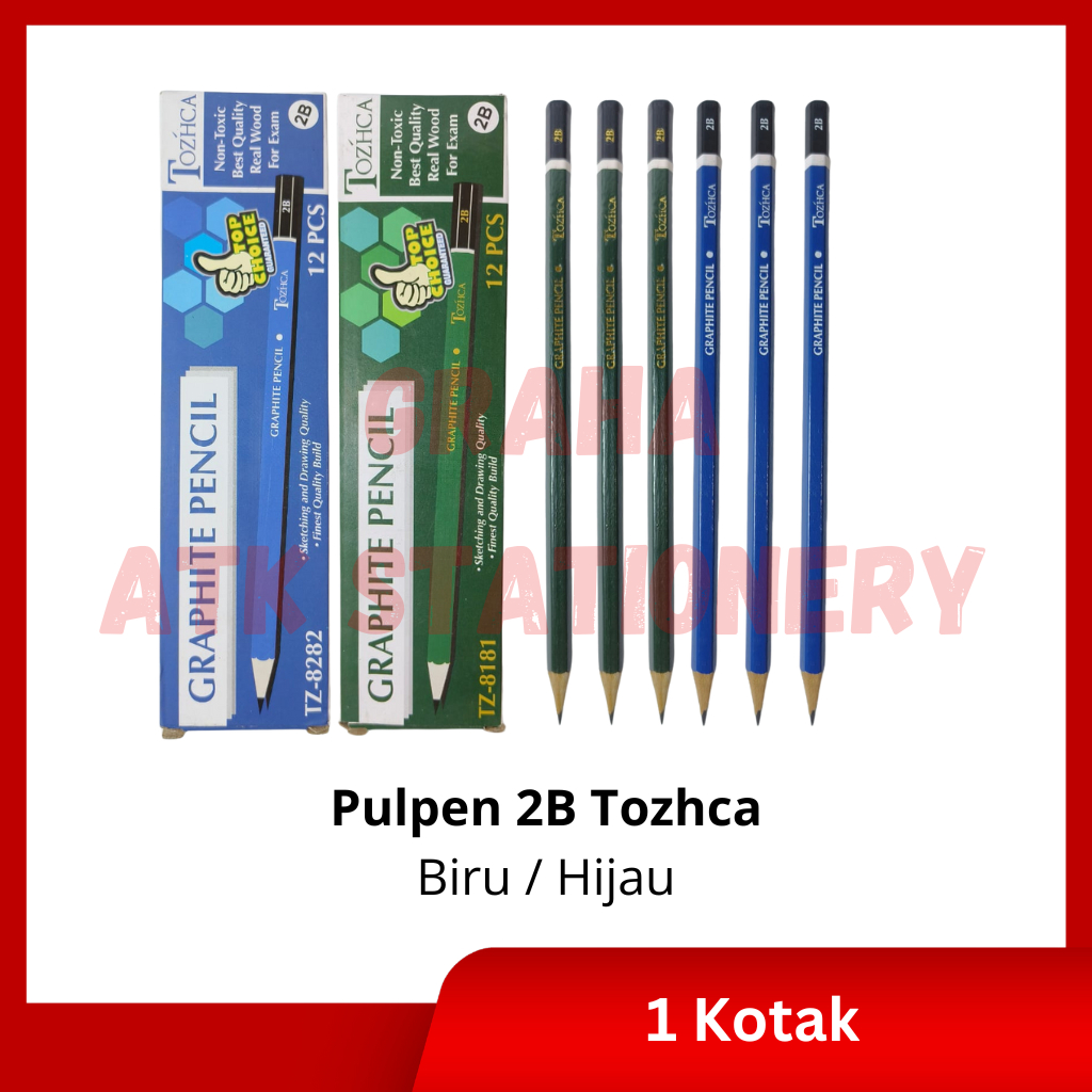 

[1 Kotak] Pensil Kayu 2B Tozhca / Pencil / Pensil Ujian 2B Tozhca