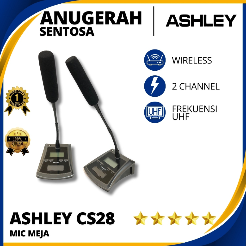 Mic Meja Wireless Ashley CS28 (2 Mic Meja) Original
