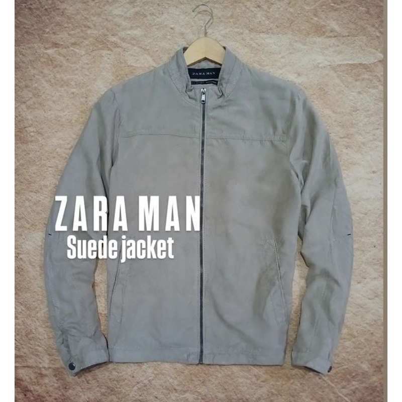 jaket casual pria ZARA MAN bahan suede seperti baru recomend bekas/second/preloved