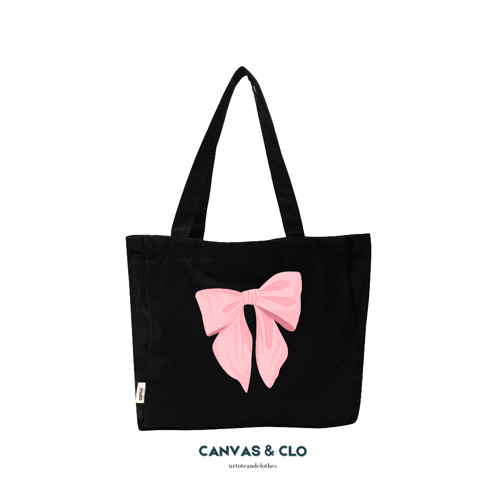 Canvas.Clo Tote Bag Wanita Coquette Series Muat Laptop 16 Inch