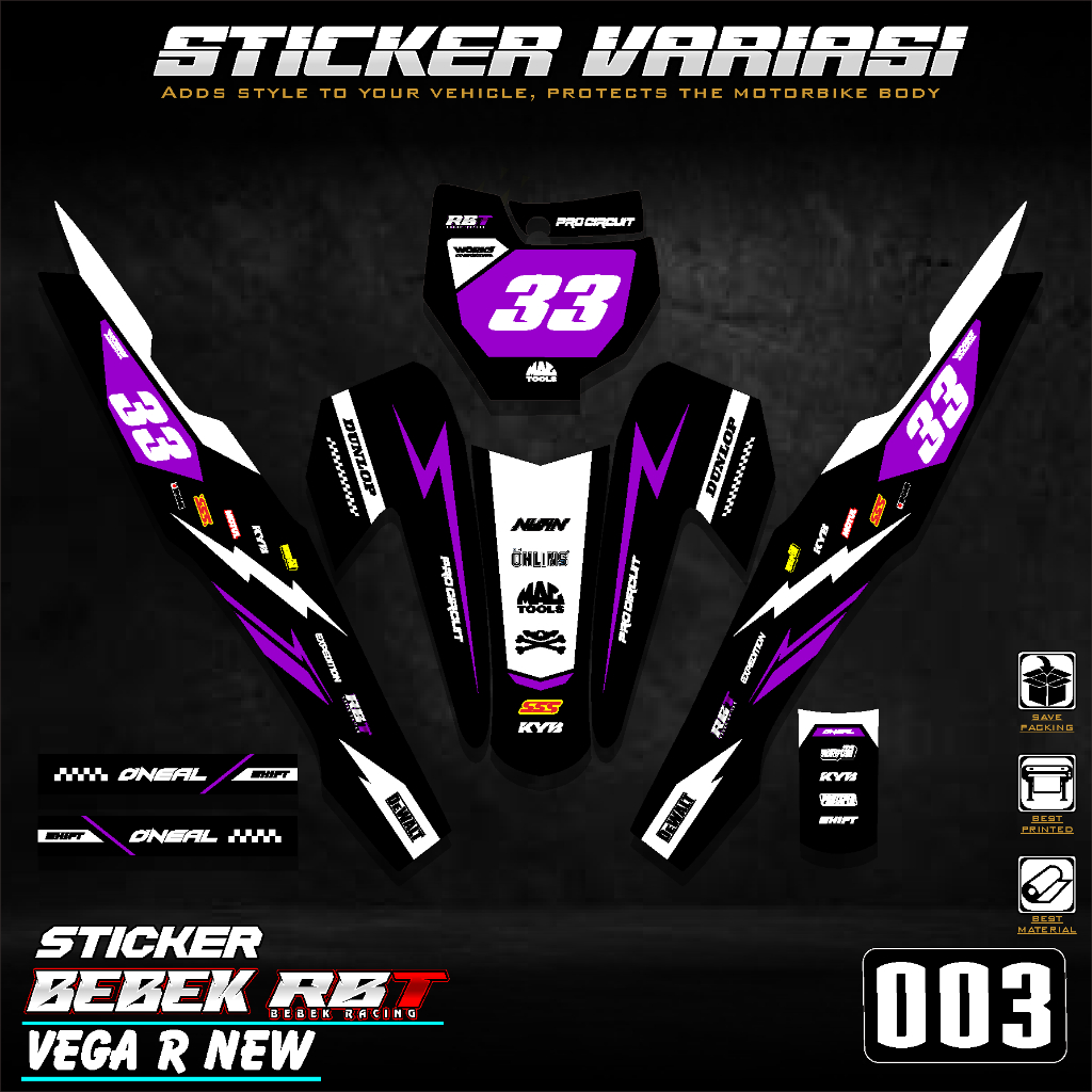 Sticker SEMI fullbody RBT VEGA R NEW rbt VEGA BEBEK MODIF SUPERMOTO YZ CRF KLX RBT MOTOR TRABAS 003