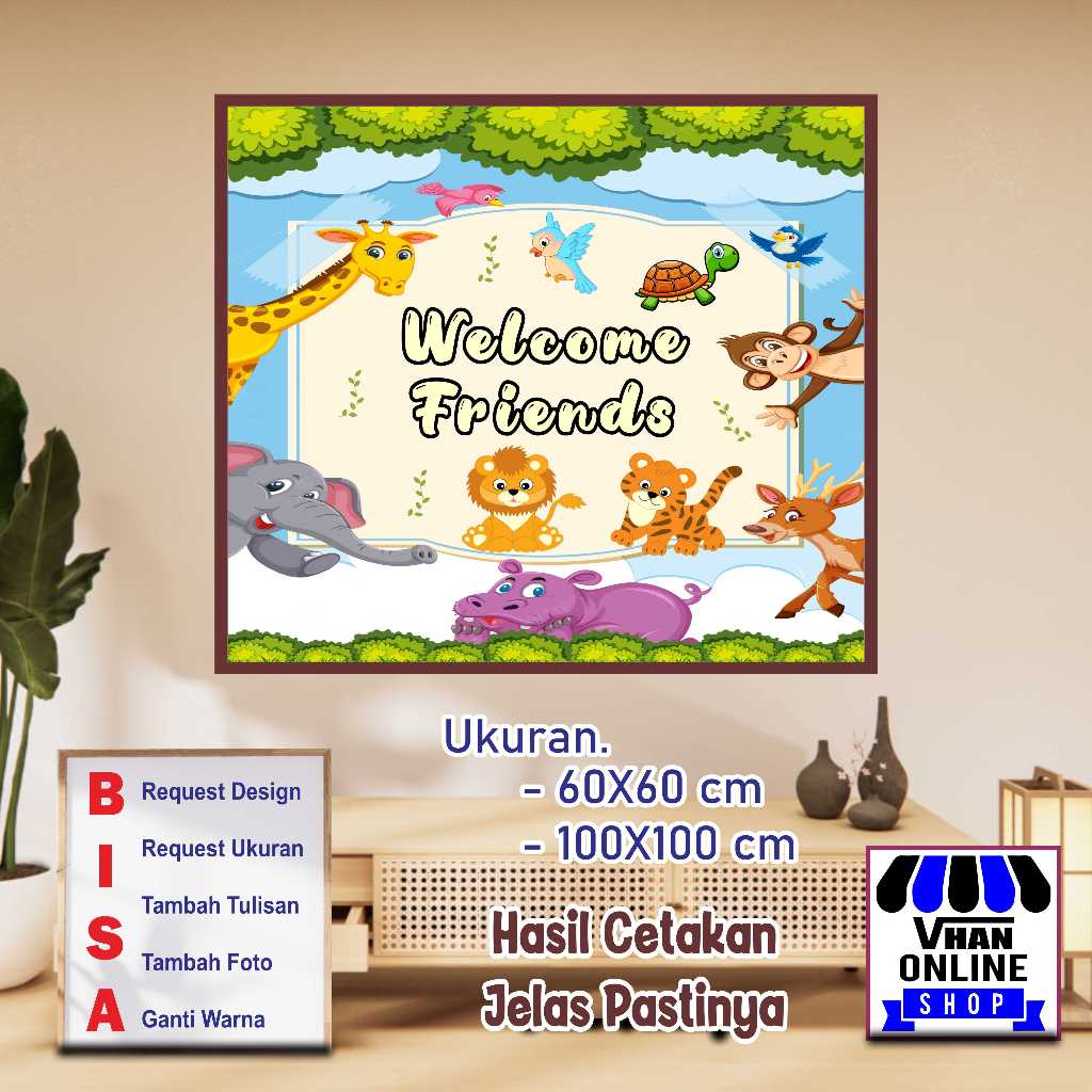 Spanduk Banner Custom Hiasan Dinding Welcome di Kelas
