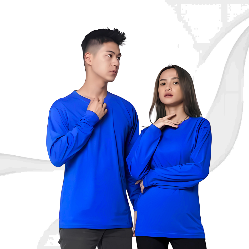 203 | Kaos Polos Lengan Panjang Warna Biru Benhur
