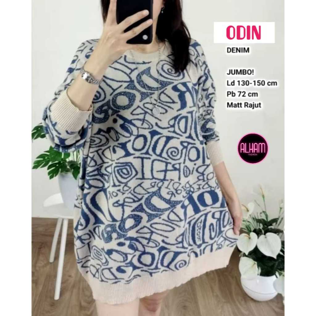 Atasan Blouse Sweater Rajut Wanita LD 130-150 Odin Super Jumbo XXXXXXL Korean Style