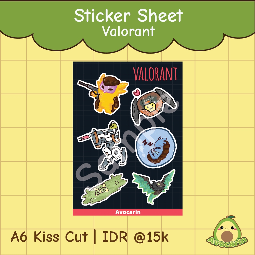 

Sticker Sheet Valorant Vynil A6 Kiss Cut