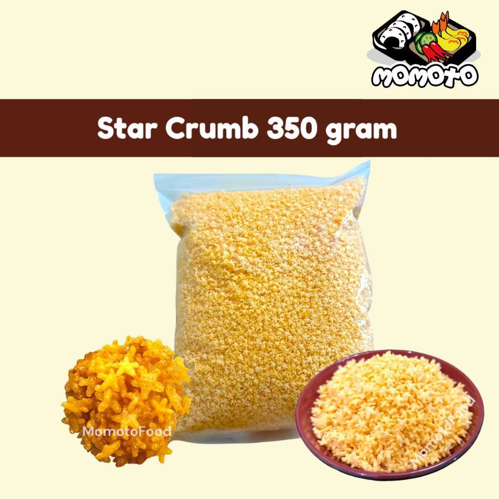 

Momoto Star Crumb Viral Breadcrumb bentuk Bintang Naget Nugget Anak 350 gram Tepung Roti