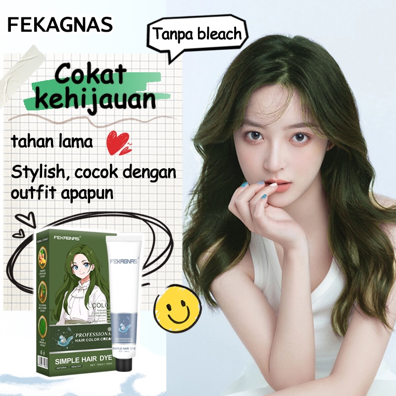 ❤Cat rambut herbal terbaik di dunia❤FEKAGNAS cat rambut *200ml bahan herbal cat aman ，Mudah berwarna