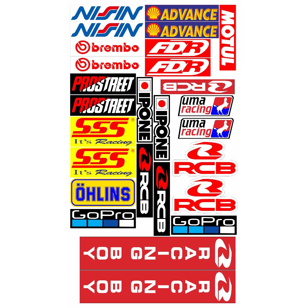 Stiker Racing 1 pack isi 29 Stiker Sponsor Stiker Helm Stiker Motor Sticker Motor